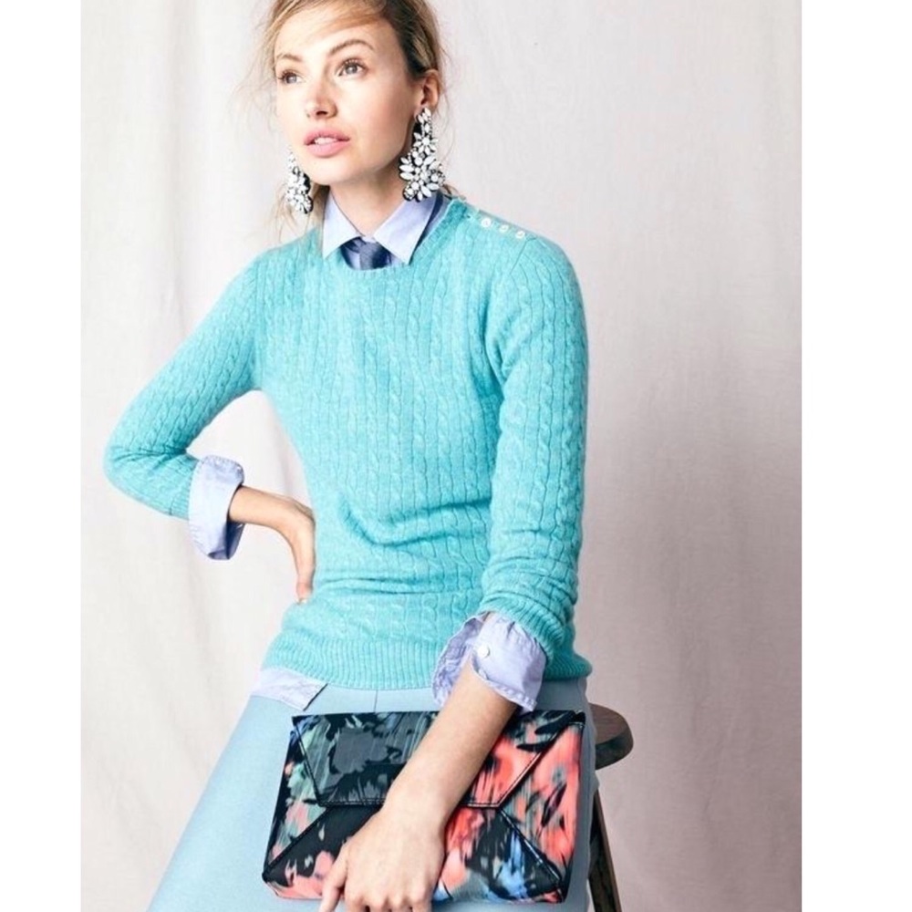 J. Crew Cable knit Italian Cashmere Sweater